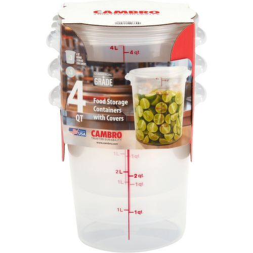 Cambro Round Food Container with lid 4 qt